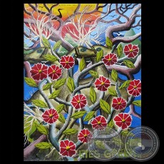 EYES GREEN, 2006 - Técnica mixta de BENJAZMIN OCAMPOS